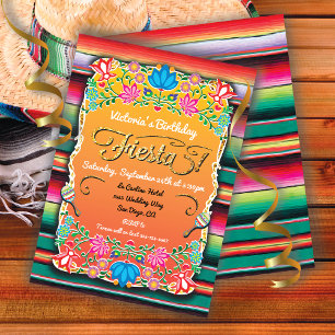 Invitation Parties scintillant d'or de la fête de la Fiesta m