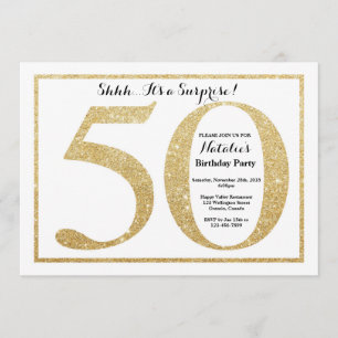 Invitation Parties scintillant d'or de l'invitation Surprise 
