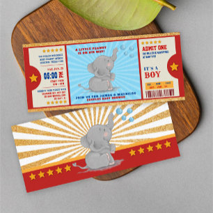 Invitation Parties scintillant d'or  éléphant Billet Couples 