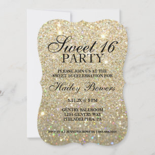 Invitation - Parties scintillant d'or Fab Sweet 16