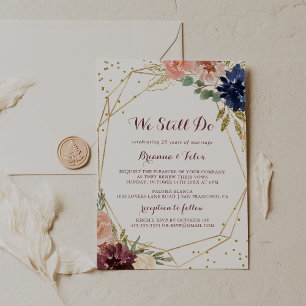 Invitation Parties scintillant d'or géométrique Nous Faisons