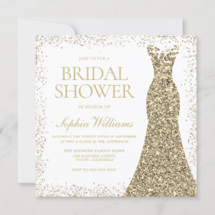 Invitation Parties scintillant d'or Mariage robe Fête des mar