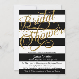 Invitation Parties scintillant d'or Marine Black Stripe Douch