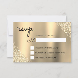 Invitation Parties scintillant d'or Quinceanera RSVP