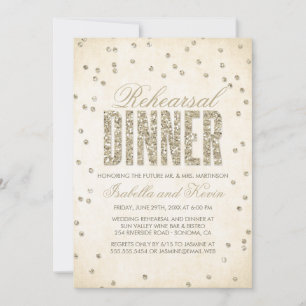 Invitation Parties scintillant d'or Regarder Confetti Dots Dî