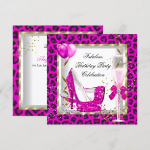 Invitation Parties scintillant d'or rose chaud talons hauts A