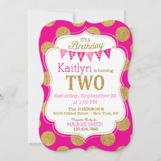 Invitation Parties scintillant d'or rose étincelle deuxième I