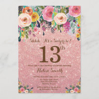 Parties scintillant d'or rose Floral Surprise 13e 