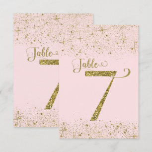 Invitation Parties scintillant d'or rose pâle Numéro 7