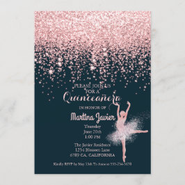 Invitation Parties scintillant d'or rose Quinceañera rose 15e