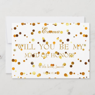 Invitation Parties scintillant D'Or Serez-Vous Ma MAIN D'HONN