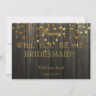 Invitation Parties scintillant D'Or Serez-Vous Mon Femme D'Ac