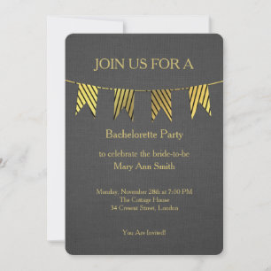 Invitation Parties scintillant d'or Sparkles Confetti Bachelo