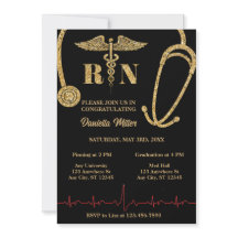 Parties scintillant d'or Stethoscope RN Caduceus G