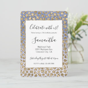Invitation Parties scintillant d'or violet Ombre Empreinte de