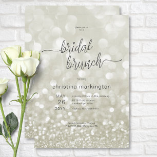 Invitation Parties scintillant dorée moderne Brunch nuptial
