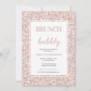 Invitation Parties scintillant Douche nuptiale Brunch & Bubbl