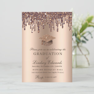 Invitation Parties scintillant Drift Bronze Gold Graduation I