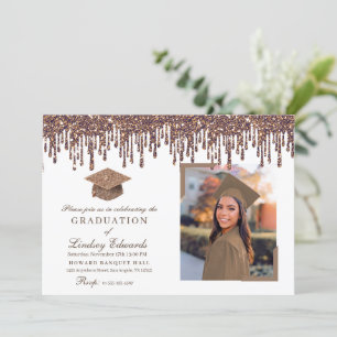 Invitation Parties scintillant Drift Bronze Gold Graduation P