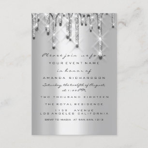 Invitation Parties scintillant Drips Silver Grey Bridal Sweet