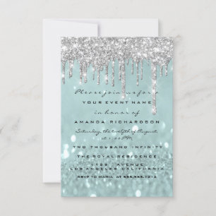Invitation Parties scintillant Drips Silver Smoky Bridal Swee