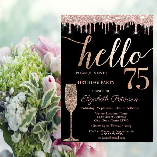 Invitation Parties scintillant Drips, Verre à vin 75e anniver