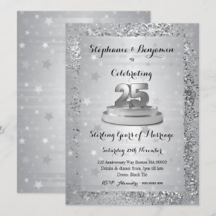 Invitation Parties scintillant du 25e anniversaire de Mariage