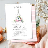 Parties scintillant Eiffel Paris Floral Rose Girl 