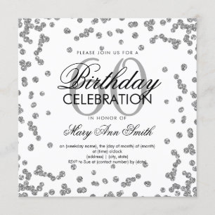 Invitation Parties scintillant élégante Confetti, 60e anniver