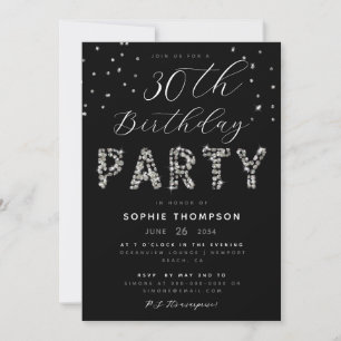 Invitation Parties scintillant Élégante Diamants Étincelle An