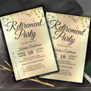 Invitation Parties scintillant Élégante Sparkly Retraite Part