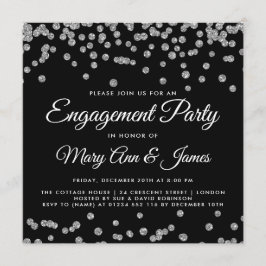 Invitation Parties scintillant en argent de la partie d'engag