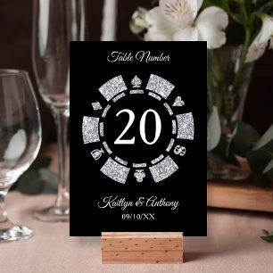 Invitation Parties scintillant en argent Monogram Poker Chip 