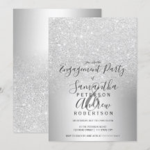 Parties scintillant en argent ombre fiançailles en