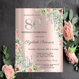 Invitation Parties scintillant en argent, Rose Rose Gold 80e