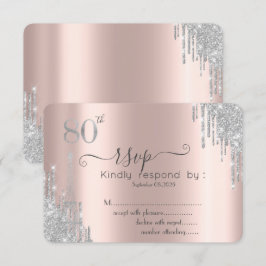 Invitation Parties scintillant en argent, Tour Eiffel 80e RSV