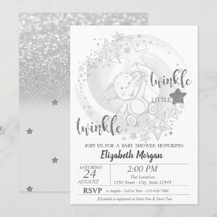 Invitation Parties scintillant en argent Twinkle Star, Baby s