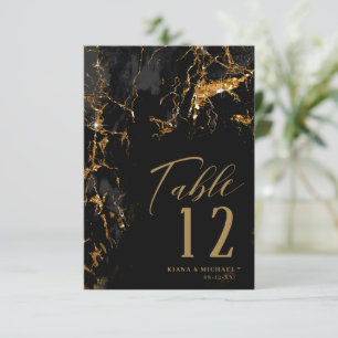 Invitation Parties scintillant en marbre Mariage Black Gold I