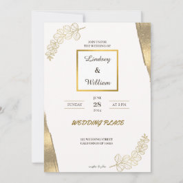 Invitation Parties scintillant en or blanc élégante invitatio