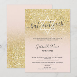 Invitation Parties scintillant en or chic rousse rose girly b