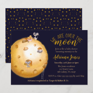 Invitation Parties scintillant en or Faux, lune faite de from