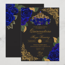 Parties scintillant en or noir Rose bleu Tiara Qui