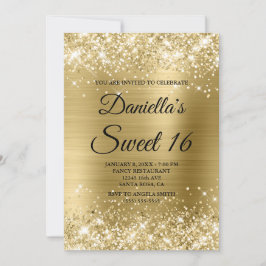 Invitation Parties scintillant en or pâle brillant et Foil Sw