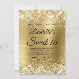 Invitation Parties scintillant en or pâle brillant et Foil Sw