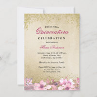 Parties scintillant en or rose Floral Shimmer Quin