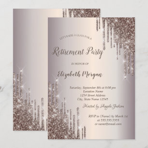 Invitation Parties scintillant en verre de vin chic baisse la