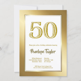 Invitation Parties scintillant et Gold 50th Birthday Party