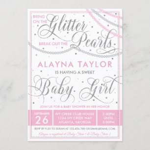 Invitation Parties scintillant et perles Baby shower Invitati