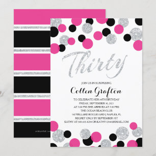 Invitation Parties scintillant étincelante Confetti   30e ann
