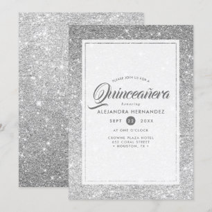 Invitation Parties scintillant étincelante en diamant d'argen